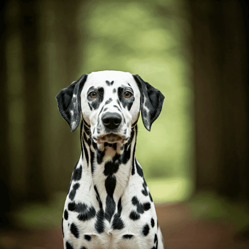 Portrait of dalmatian dogs in nature